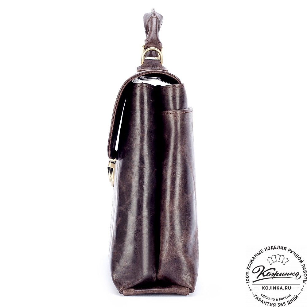 Кожаный портфель "Александрия" (тёмно-коричневый антик)