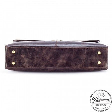 Кожаный портфель "Александрия" (тёмно-коричневый антик)