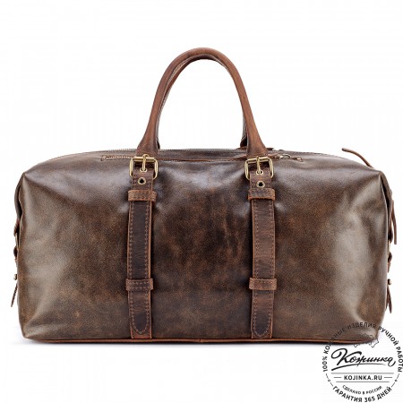 Кожаная дорожно-спортивная сумка Вашингтон (коричневая наппа)