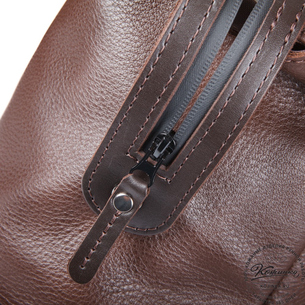 Кожаный рюкзак "Аргентум" (тёмно-коричневый)