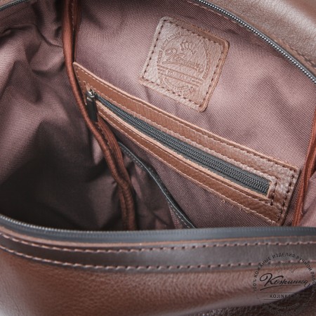 Кожаный рюкзак "Аргентум" (тёмно-коричневый)