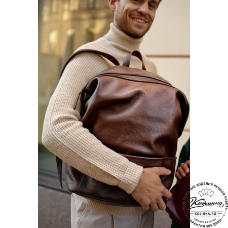  Кожаный рюкзак "Аргентум" (олива) 
