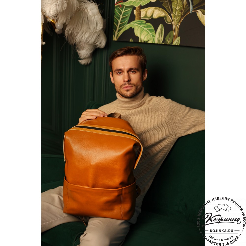  Кожаный рюкзак "Аргентум" (олива) 