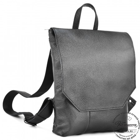 Кожаный рюкзак "Голландия New" (чёрный)