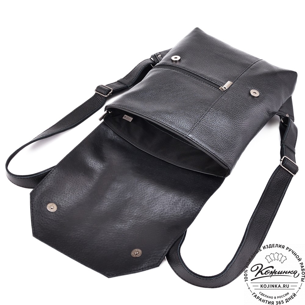 Кожаный рюкзак "Голландия New" (чёрный)