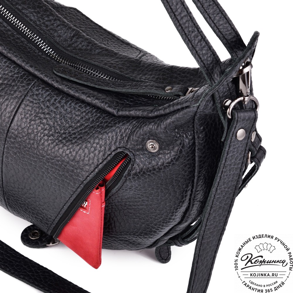 Женская кожаная сумка "Техас" (фактура чёрная)