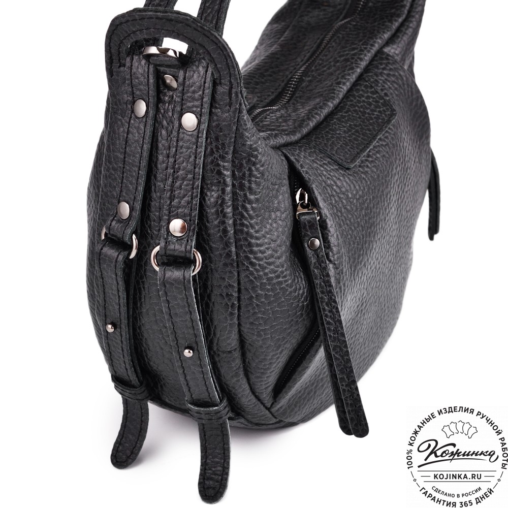 Женская кожаная сумка "Техас" (фактура чёрная)