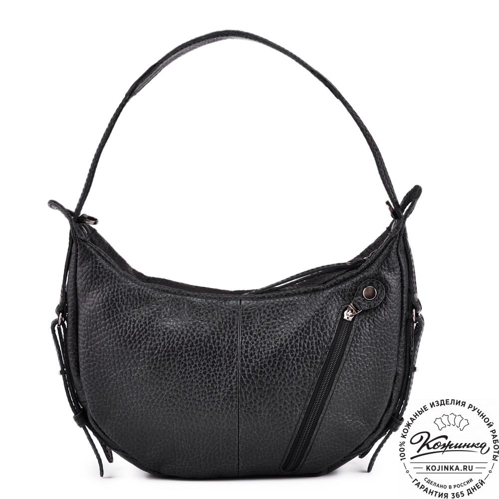 Женская кожаная сумка "Техас" (фактура чёрная)