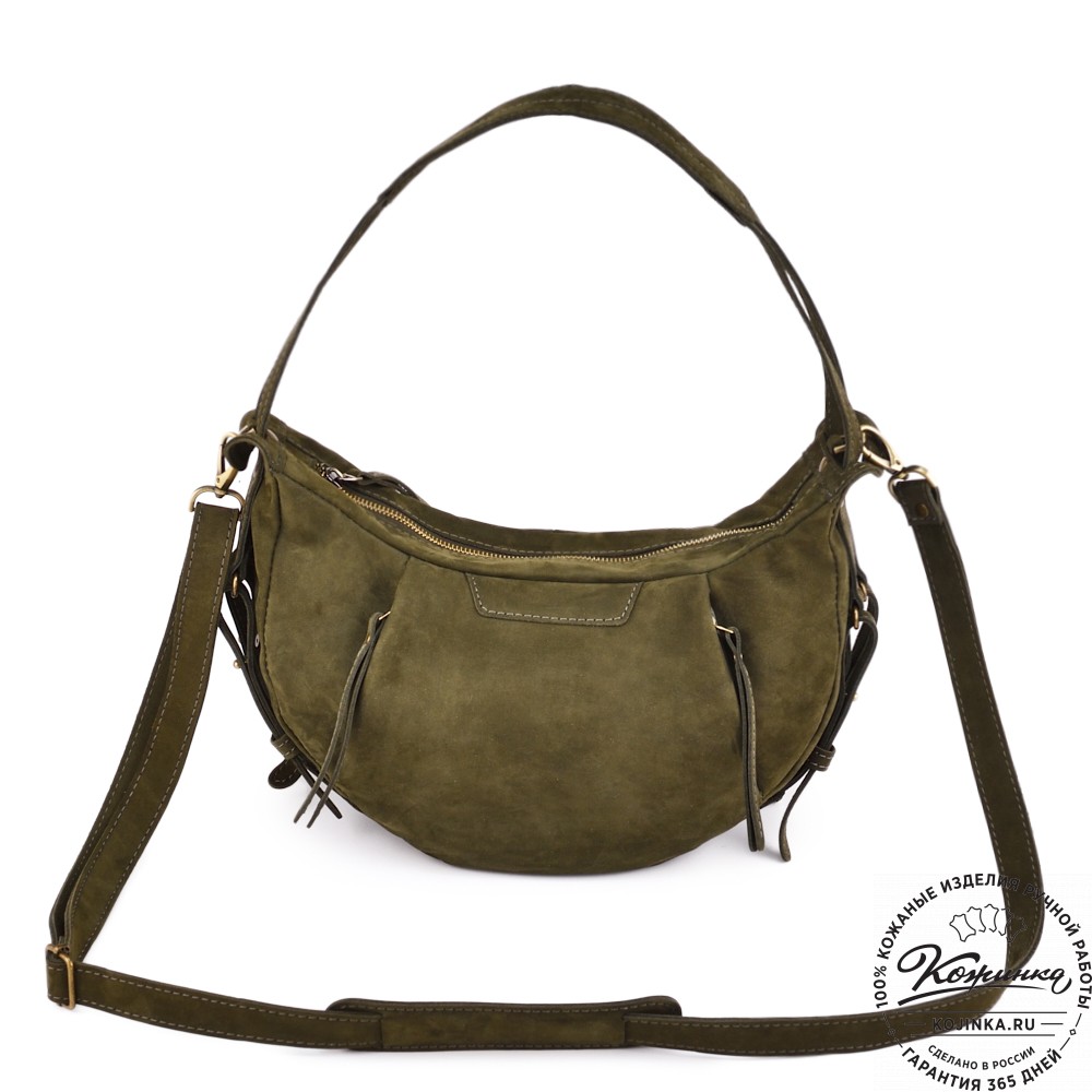 Женская кожаная сумка "Техас" (хаки нубук)