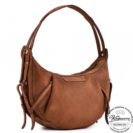 Женская кожаная сумка "Техас" (коричневый нубук)