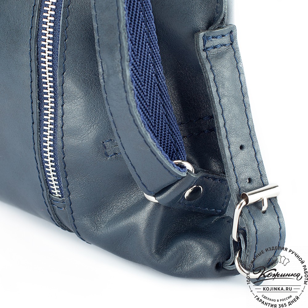 Женский кожаный рюкзак "Салоники" (синий)