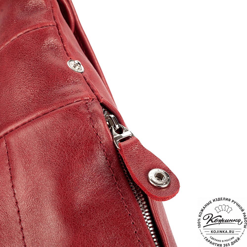 Кожаный рюкзак "Африка" (малина)