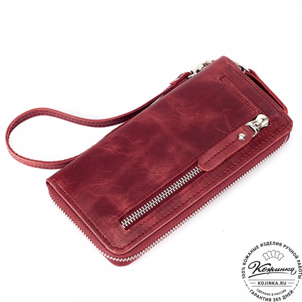 Кожаное портмоне "Амстердам" (бордо). фото 1