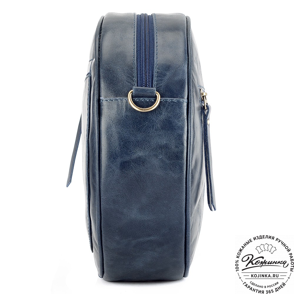 Женская кожаная сумка "Дарья" (синяя)