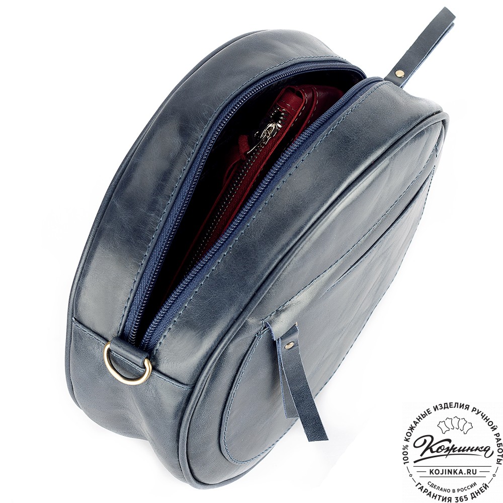 Женская кожаная сумка "Дарья" (синяя)