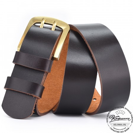  Кожаный мужской ремень Адам Нью (коричневый)