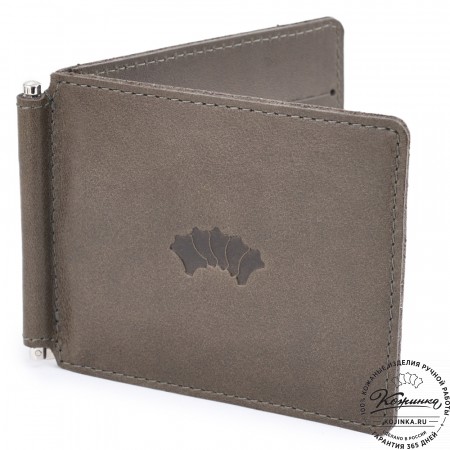 Кожаный зажим для денег Бремен (олива)