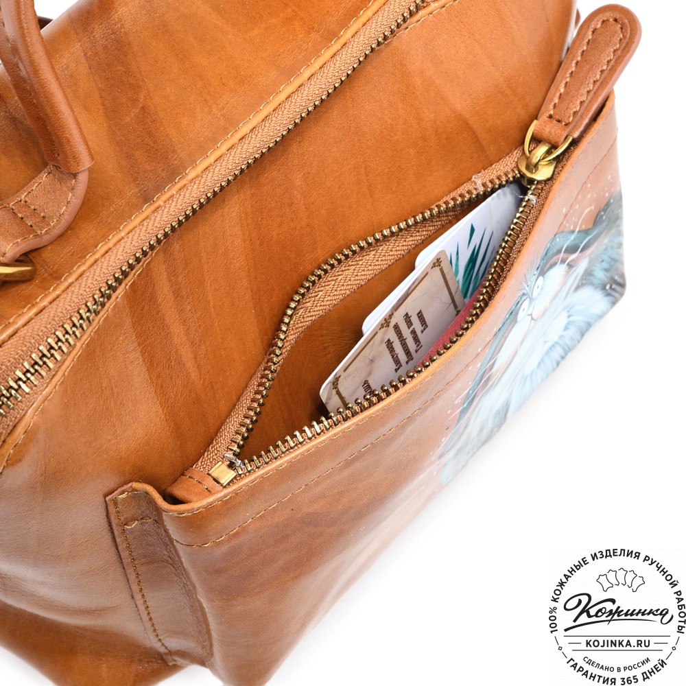 Женская кожаная сумка "Крис" "Кролики чудики"