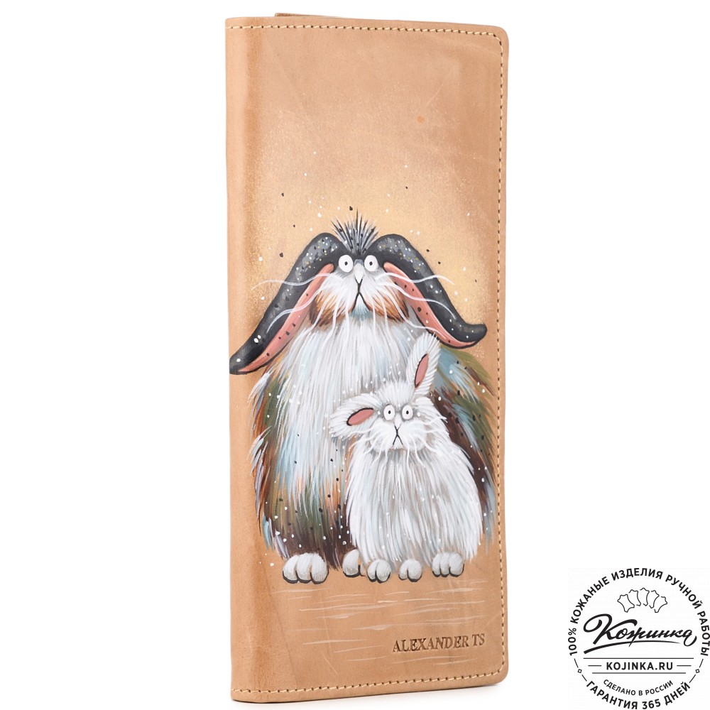 Кожаное портмоне "Монако" "Кролики чудики "