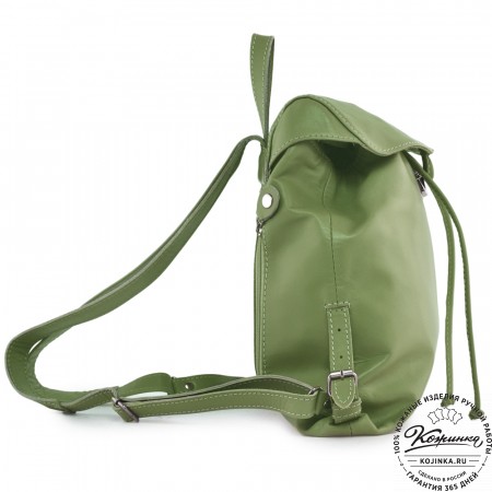  Женский кожаный рюкзак "Паулина" (мята)