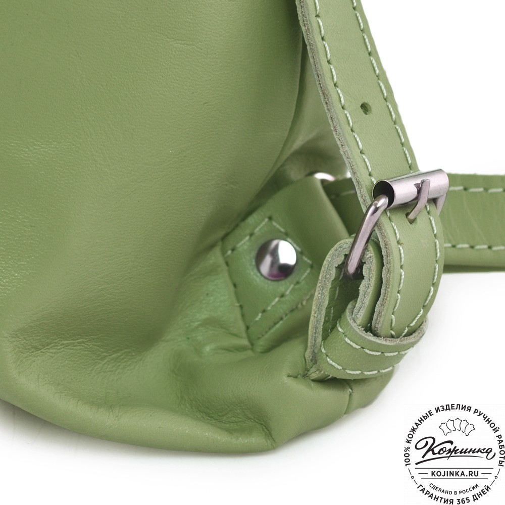  Женский кожаный рюкзак "Паулина" (мята)