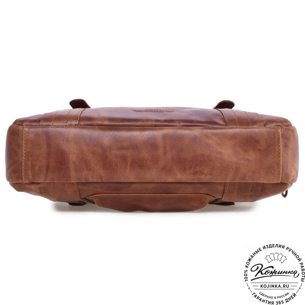 Кожаная деловая сумка "Доминик" (рыжий антик)
