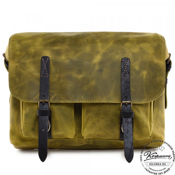 Кожаная сумка "Форман" (лимон крейзи). фото 1