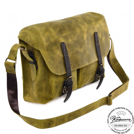 Кожаная сумка "Форман" (лимон крейзи)