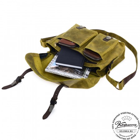 Кожаная сумка "Форман" (лимон крейзи)