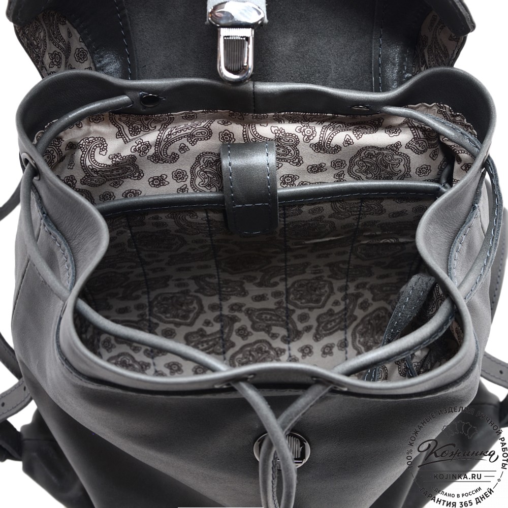  Женский кожаный рюкзак "Паулина" (серый)