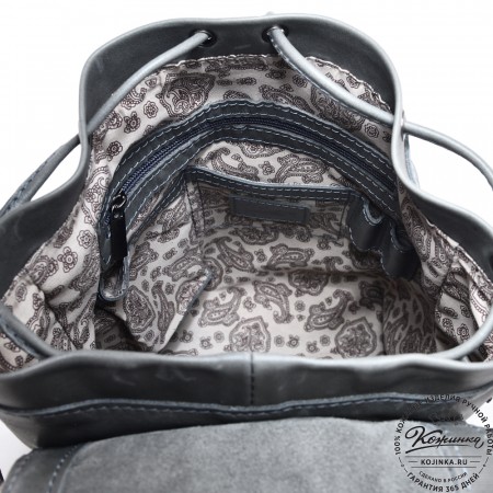  Женский кожаный рюкзак "Паулина" (серый)