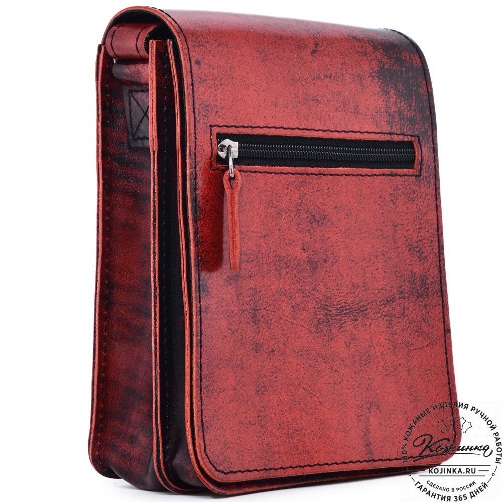  Кожаный сумка "Робин" (глянец красный)