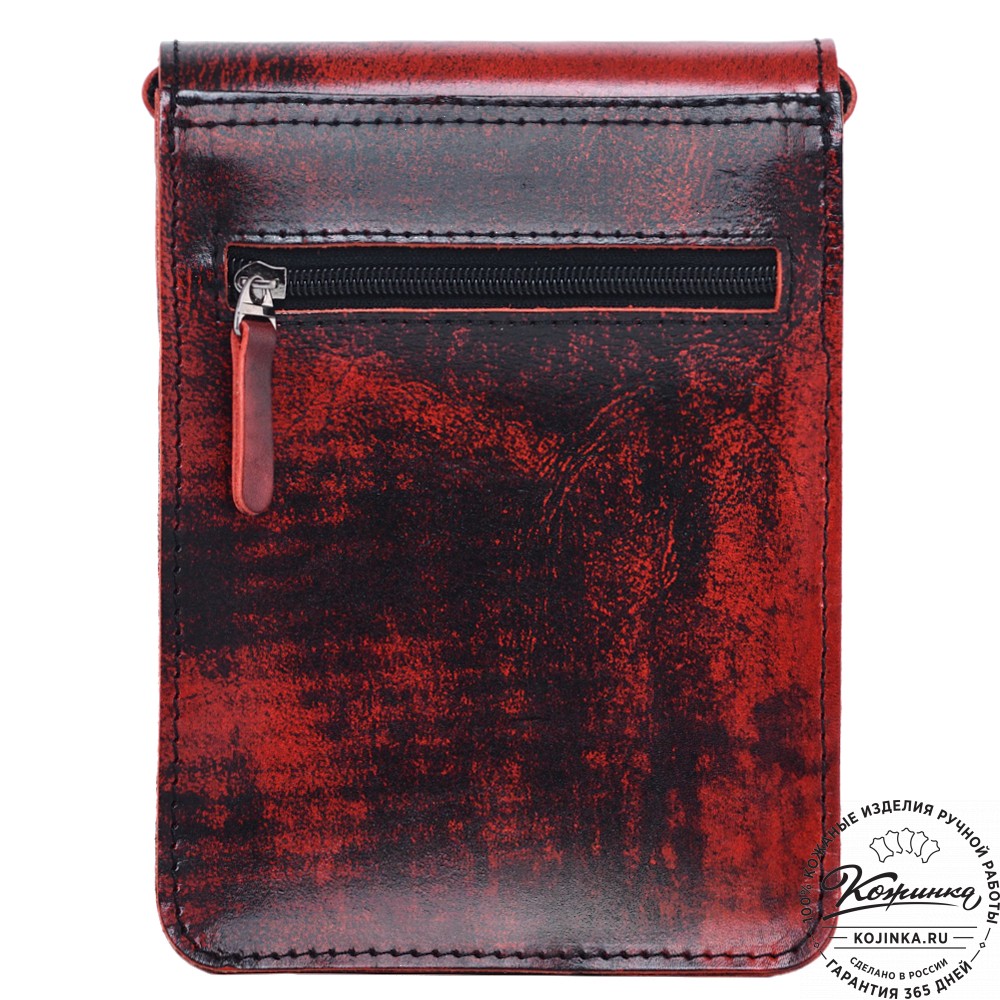  Кожаный сумка "Робин" (глянец красный)