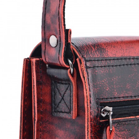  Кожаный сумка "Робин" (глянец красный)