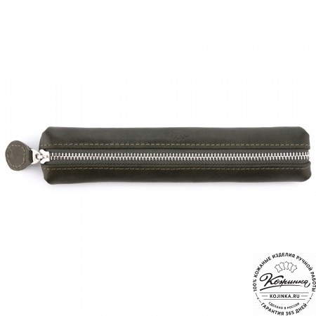 Кожаная мини-косметичка "Лонг" (хаки)