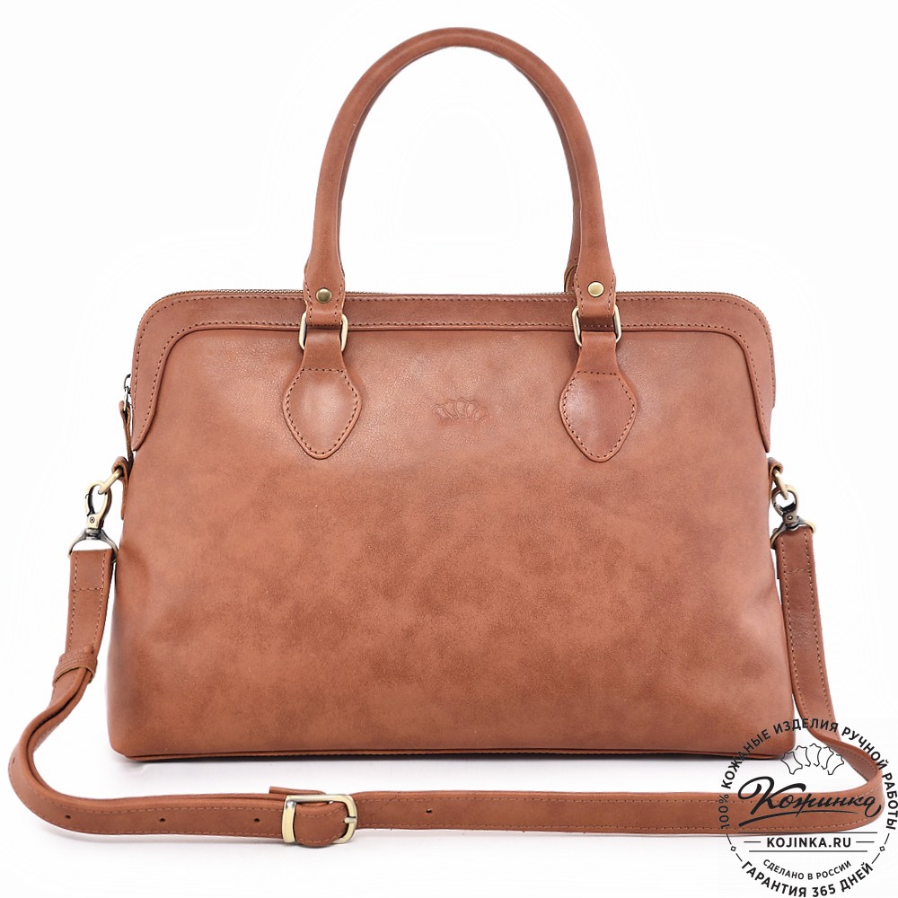  Женская кожаная сумка "Аврора" (рыжая гладкая кожа)