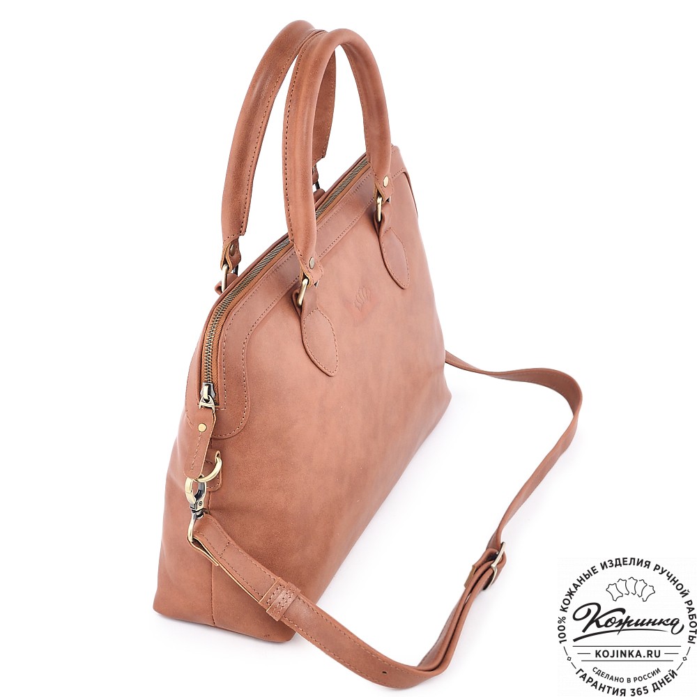  Женская кожаная сумка "Аврора" (рыжая гладкая кожа)