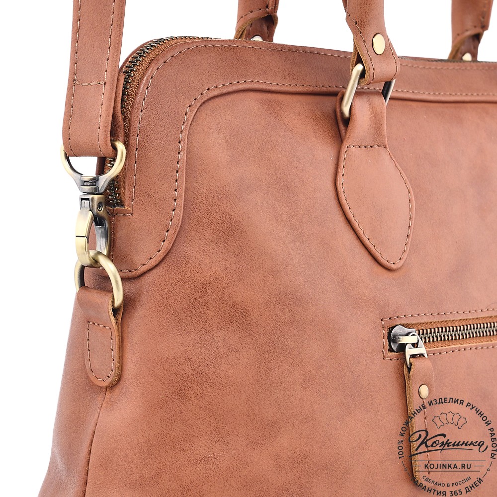  Женская кожаная сумка "Аврора" (рыжая гладкая кожа)