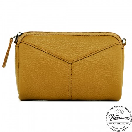  Кожаный клатч "Марта" (охра)