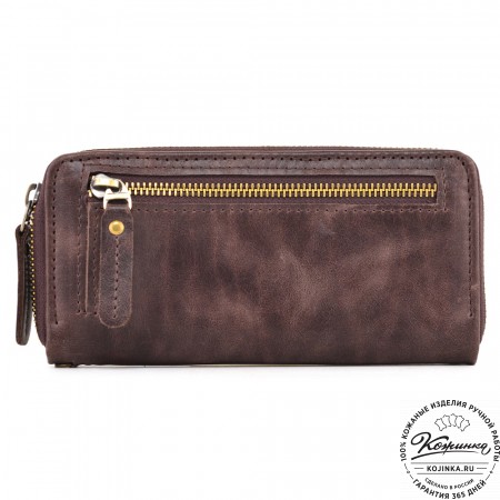  Кожаное портмоне Амстердам (темно-коричневый антик)
