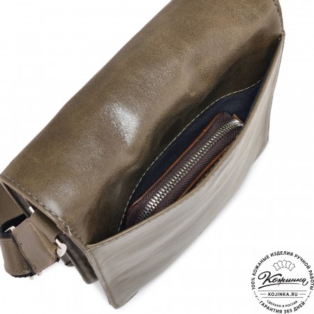 Мужская кожаная сумка "Таллин" (олива)
