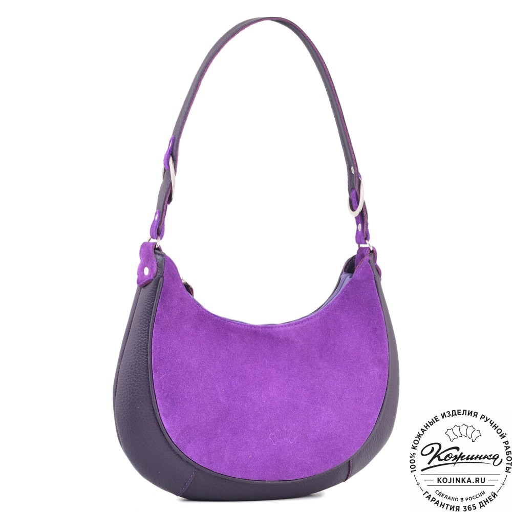  Женская кожаная сумка "Валенсия" (сирень-бордо) 