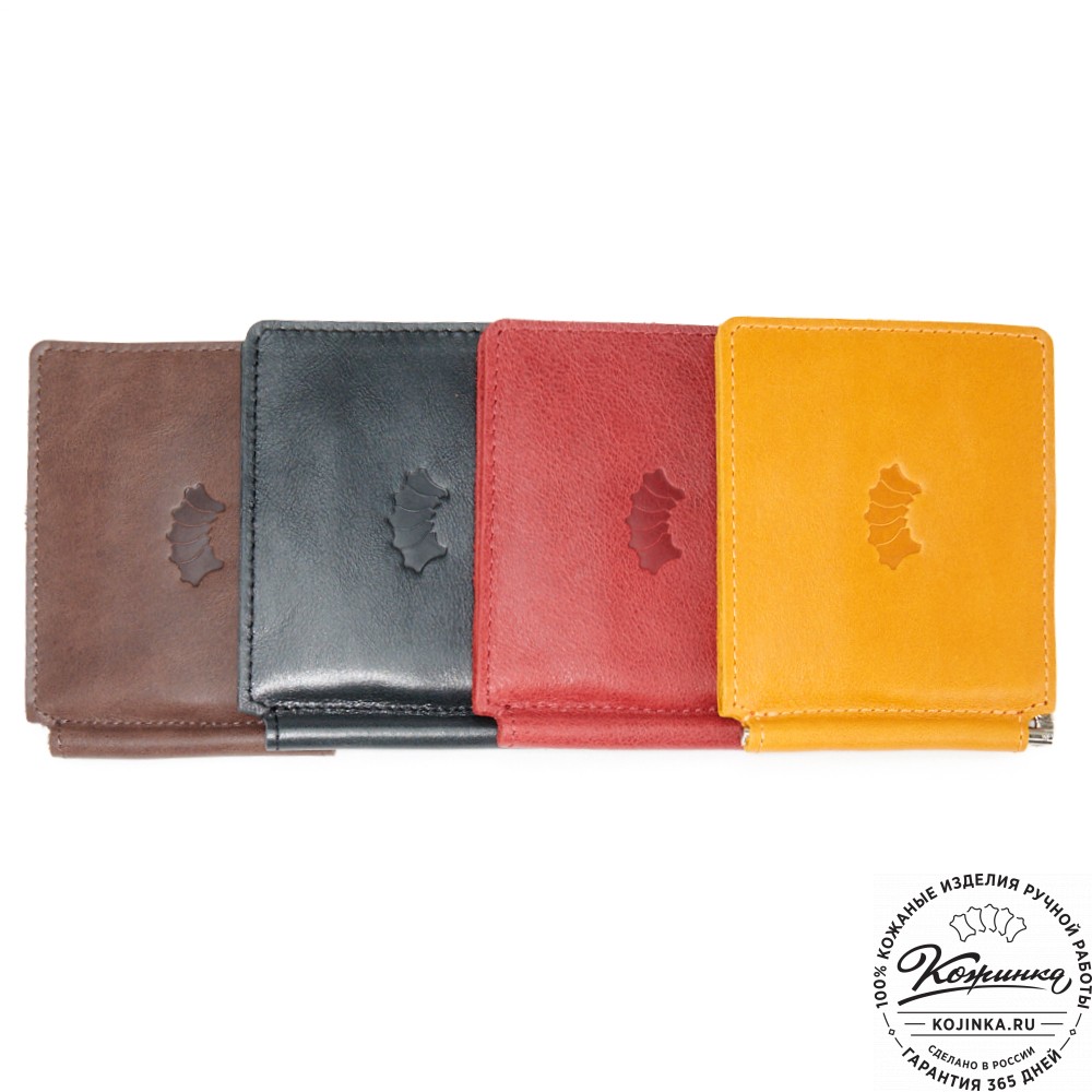 Кожаный зажим для денег "Бремен" (чёрный)