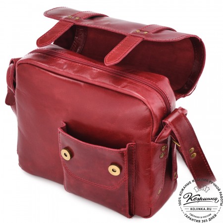 Кожаная  сумка "Фрея" (бордо)