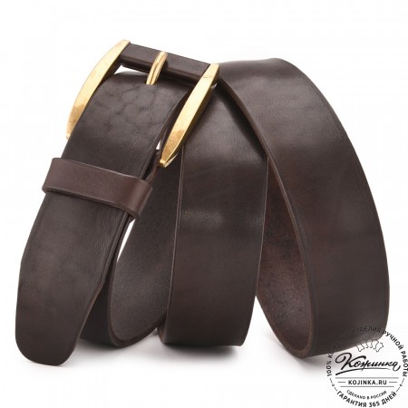 Кожаный ремень "Гигант" (коричневый)