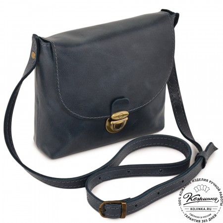  Кожаная сумка "Калифорния Нью" (синяя) 