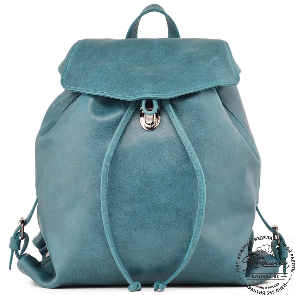  Женский кожаный рюкзак "Паулина" (изумруд) 