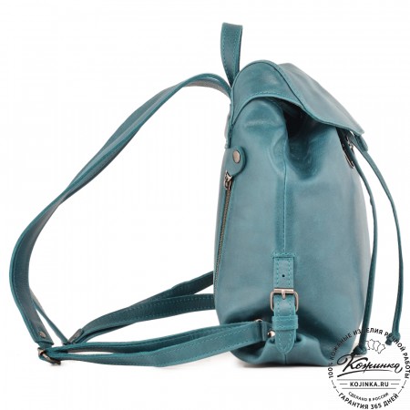  Женский кожаный рюкзак "Паулина" (изумруд) 
