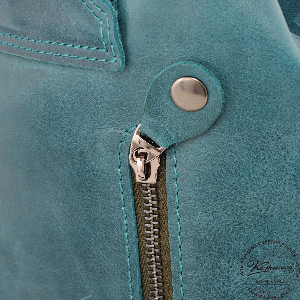  Женский кожаный рюкзак "Паулина" (изумруд) 