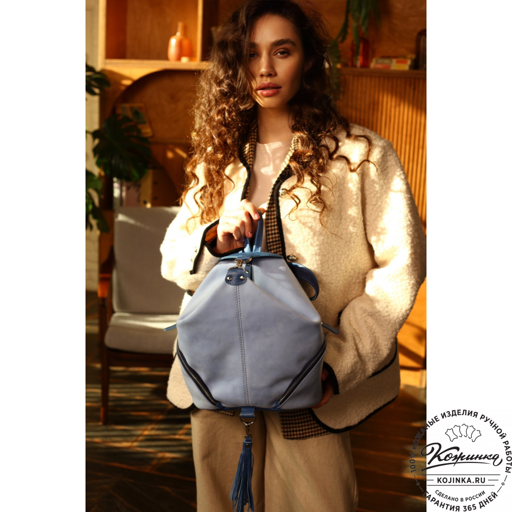 Женский кожаный рюкзак "Афродита" (серый нубук)